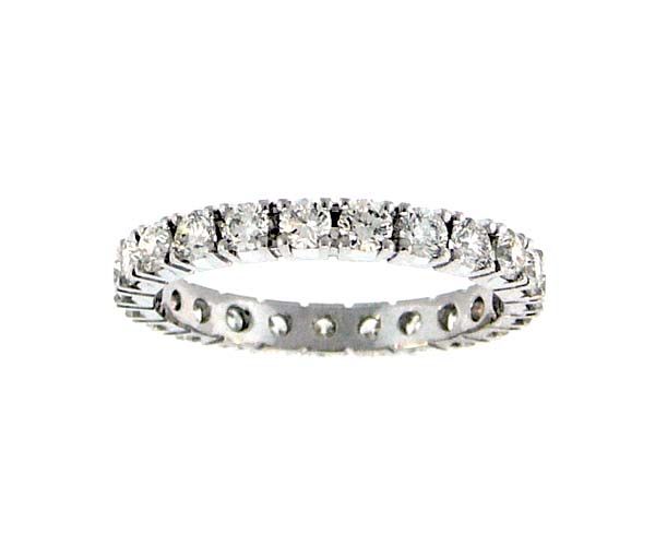 JONC ÉTERNITÉ EN OR 14K BLANC SERTI DE CUBIQUES ZIRCONIAS 